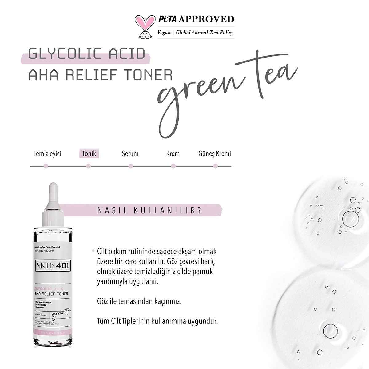  SKIN401 SKIN401 Skin401 -%5 Glikolik Asit Aydınlatıcı Etkili & Leke Karşıtı Tonik Tonik 200 ml  1 of 4 