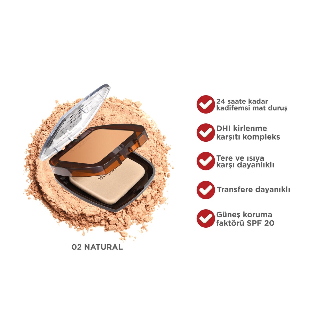 DEBORAH DEBORAH Deborah 24Ore Compact Long Lasting Fondöten Natural 02 1 of 2