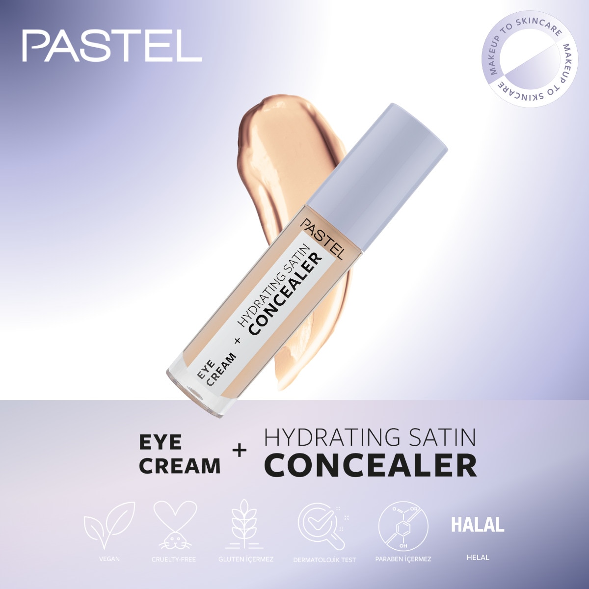 PASTEL PASTEL Pastel Make Up To Skin Care Hydrating Göz Altı Kapatıcısı ve Göz Kremi 62 Ivory 1 of 10