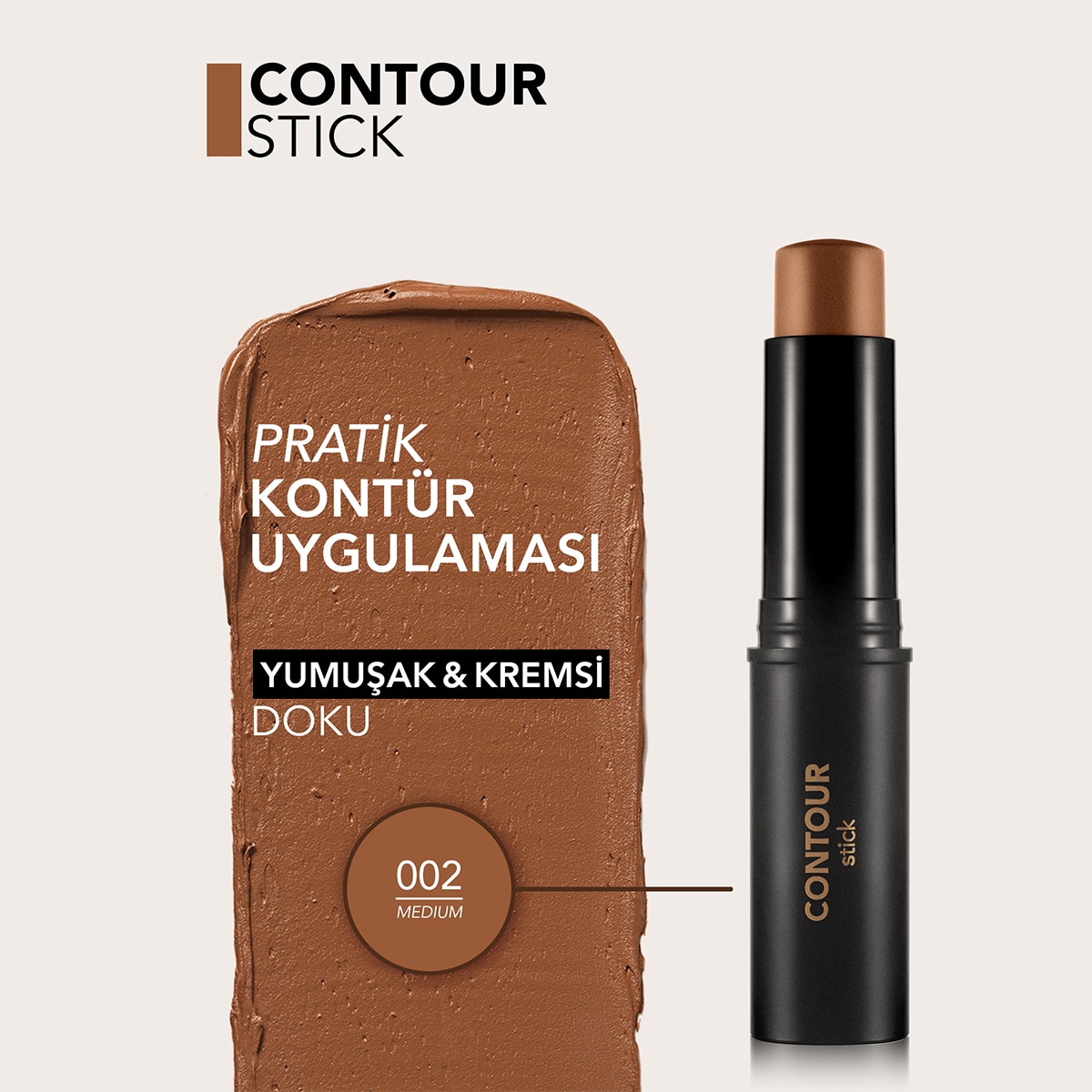  FLORMAR FLORMAR EXC. Flormar Contour Stick Kremsi Dokulu Kontür Kalemi No: 02 Medium  1 of 4 