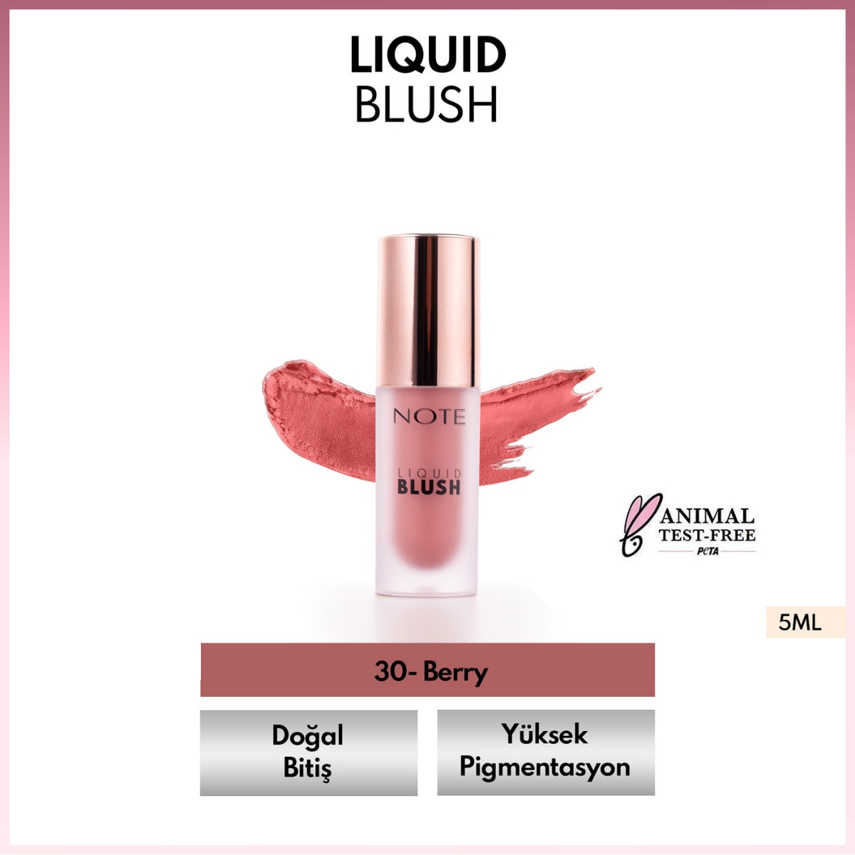  NOTE NOTE Note Nemlendirici Etkili Işıltılı Likit Allık 30 Berry  1 of 4 