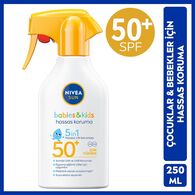  NIVEA SUN NIVEA SUN Nivea Sun SPF50+ Bebek Ve Çocuklara Özel Hassas Güneş Koruyucu Sprey Ekstra Suya Dayanıklı 250 ml  