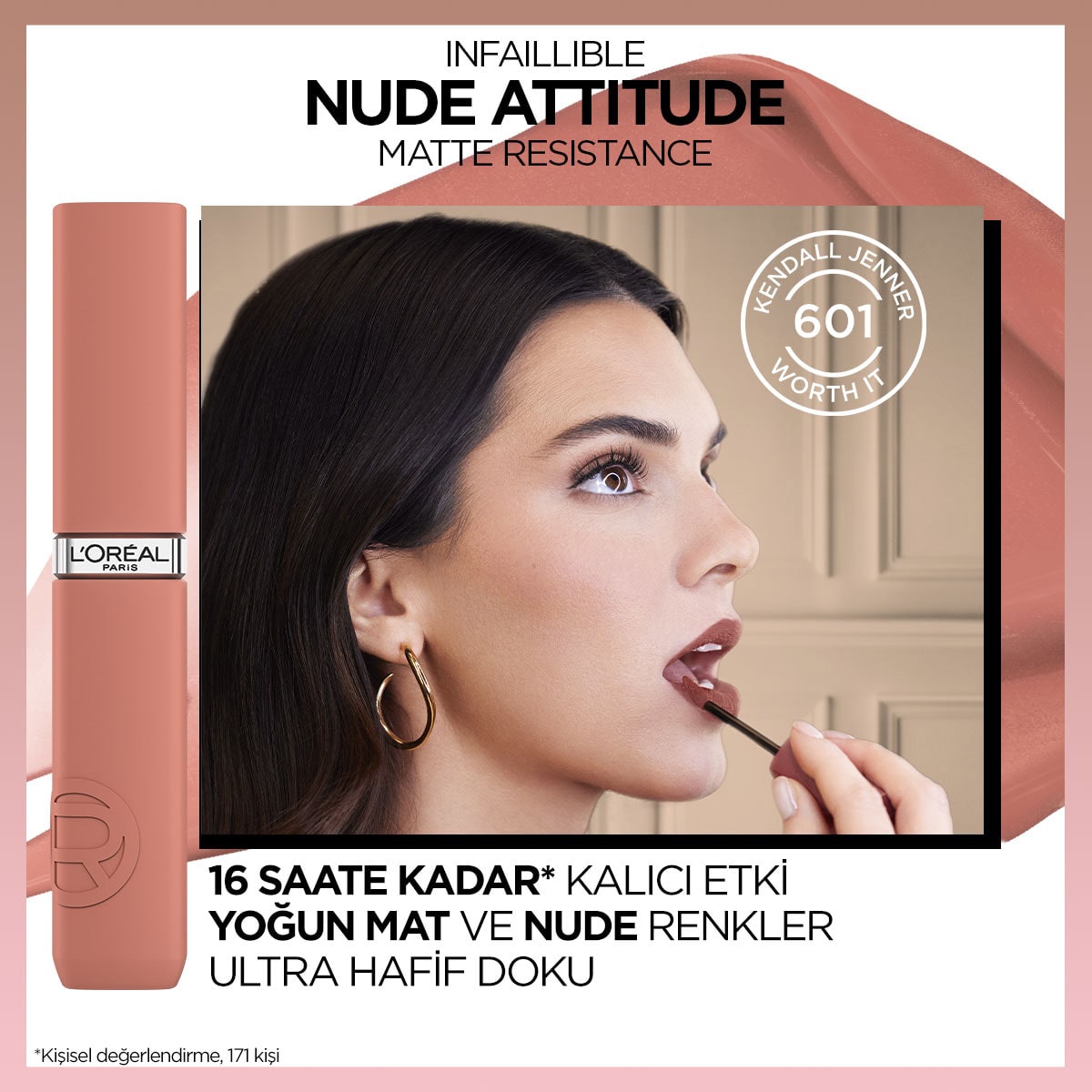  LOREAL PARIS LOREAL PARIS L'Oreal Paris Infaillible Matte Resistance Likit Mat Ruj 635 Worth It (Medium)  1 of 9 