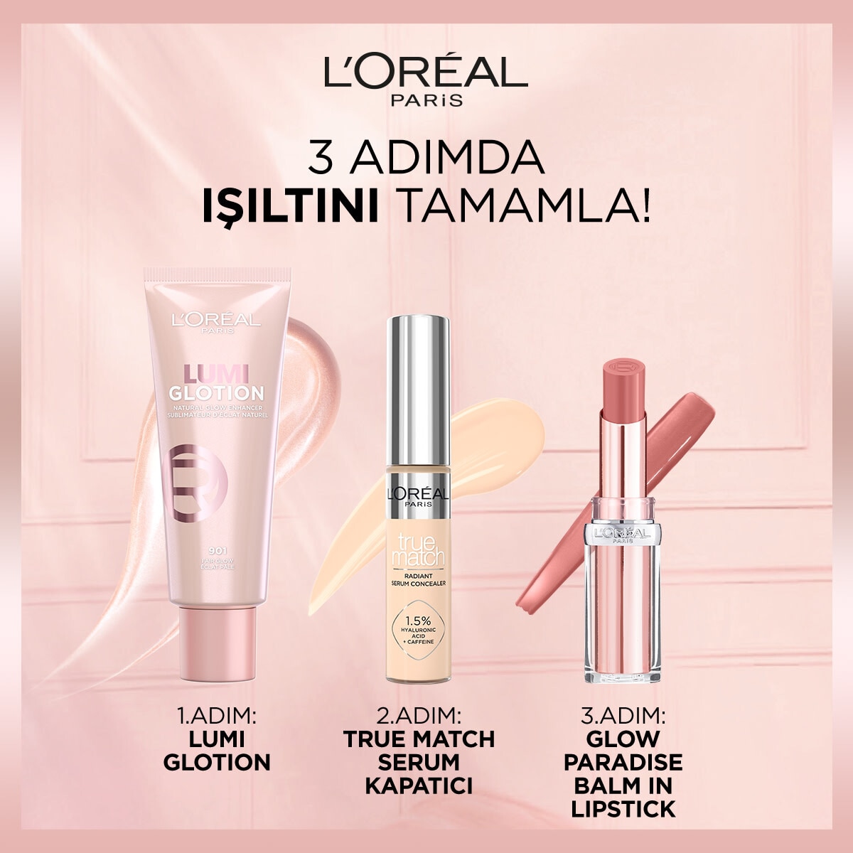  LOREAL PARIS LOREAL PARIS L'Oreal Paris Glotion All-In-One Doğal Işıltı 902 Light Glow  1 of 10 