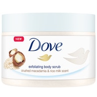 Dove Vücut Peelingi Macademia Fındığı ve Pirinç Sütü 225 ml