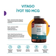 Vitago Premium Vegan İyot 150 MCG İçeren Tablet Takviye Edici Gıda 120'li