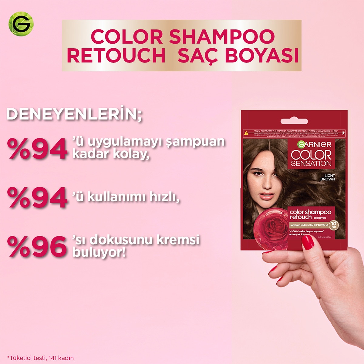  GARNIER GARNIER Garnier Color Shampoo Retouch 5.0 Light Brown  1 of 8 