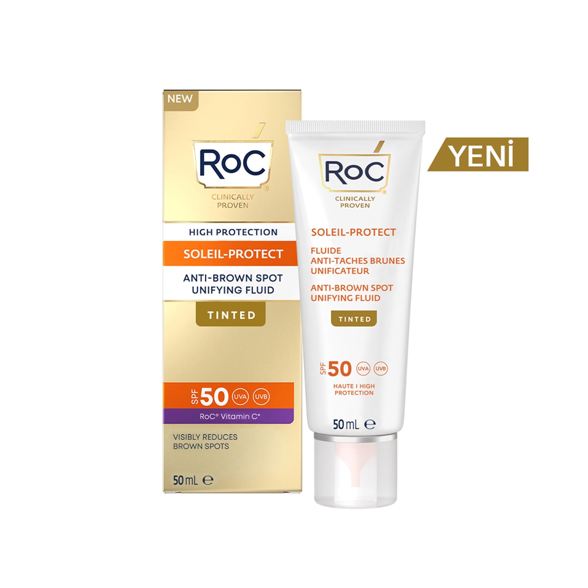  ROC ROC RoC C Vitaminli Leke Karşıtı ve Ton Eşitleyici Yüz Güneş Kremi SPF50 50 ml  RoC C Vitaminli Leke Karşıtı ve Ton Eşitleyici Yüz Güneş Kremi SPF50 50 ml