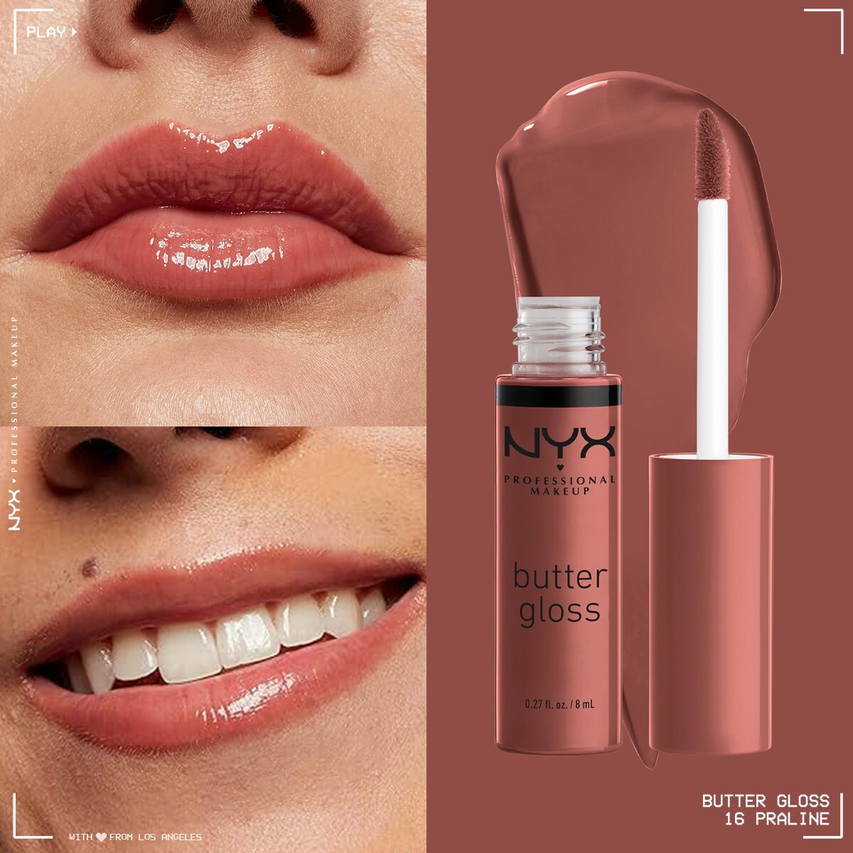  NYX NYX Nyx Professional Makeup Butter Dudak Parlatıcısı Gloss Praline  1 of 6 
