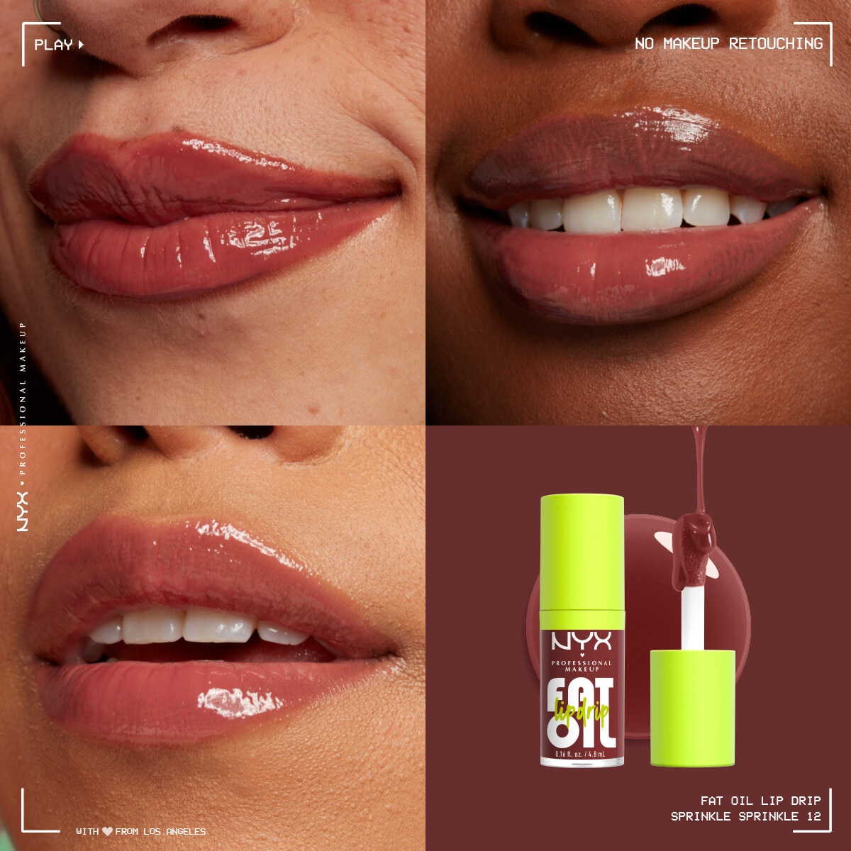 NYX NYX Nyx Professional Makeup Fat Oil Lip Drip Parlatıcı Dudak Yağı Sprinkle Sprinkle 1 of 7