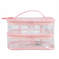  MIINE MIINE Miine Makyaj Çantası Pvc Pembe Çift Katlı 