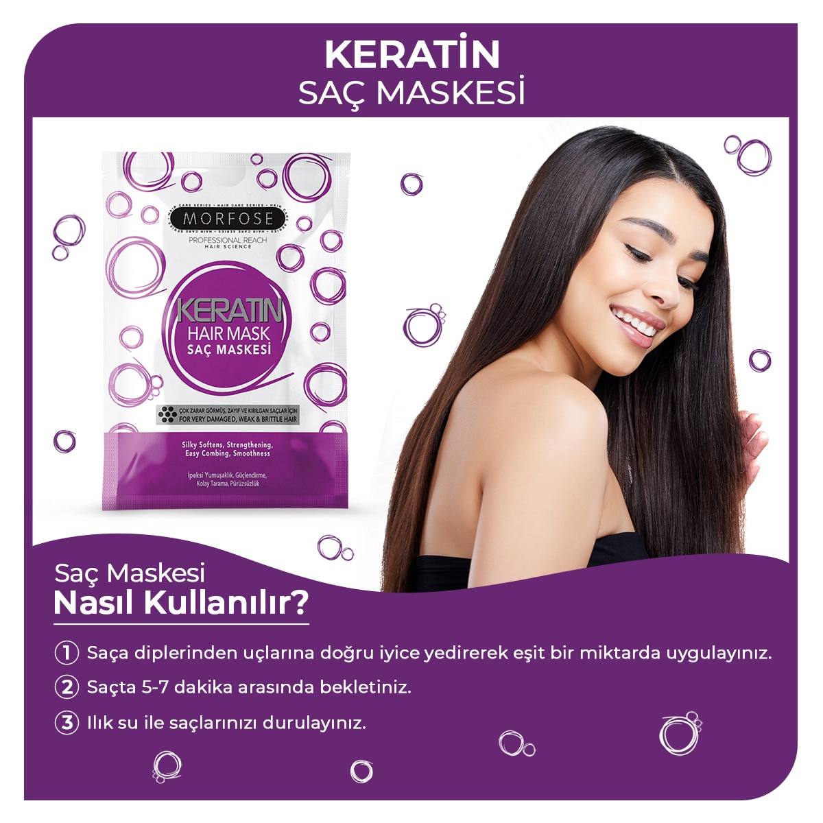 MORFOSE MORFOSE Morfose Keratin Saç Maskesi Seyahat Boy 25 ml 1 of 5