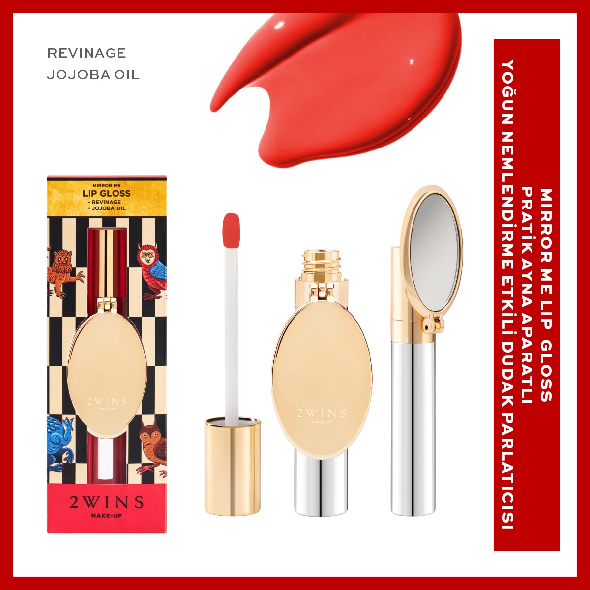 undefined 2WINS MAKE UP 2Wins Make Up Mirror Me Dudak Parlatıcı Red Toffee 1 of 7
