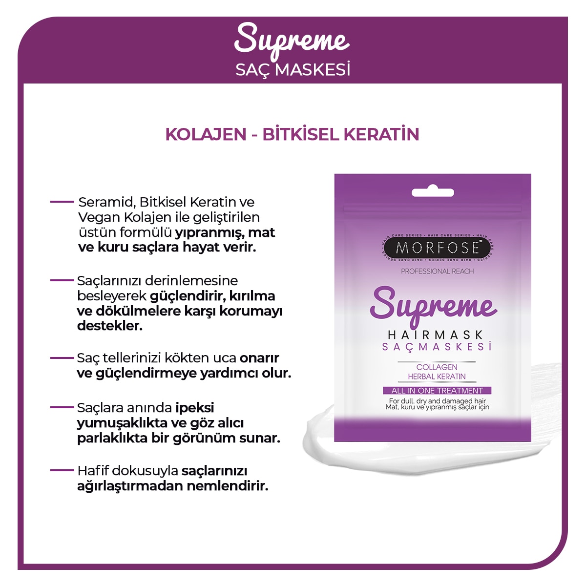 MORFOSE MORFOSE EXC. Morfose Supreme Saç Maskesi Seyahat Boy 25 ml 1 of 5