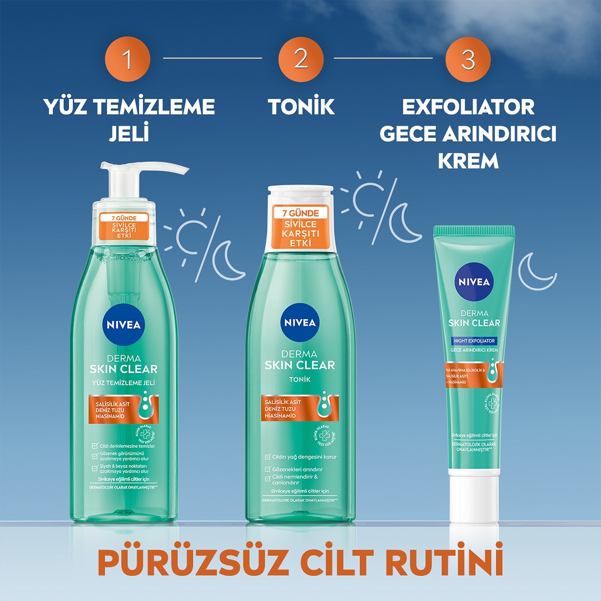  NIVEA VISAGE NIVEA VISAGE Nivea Derma Skin Clear Sivilce Karşıtı Yüz Temizleme Jeli 150 ml  1 of 7 