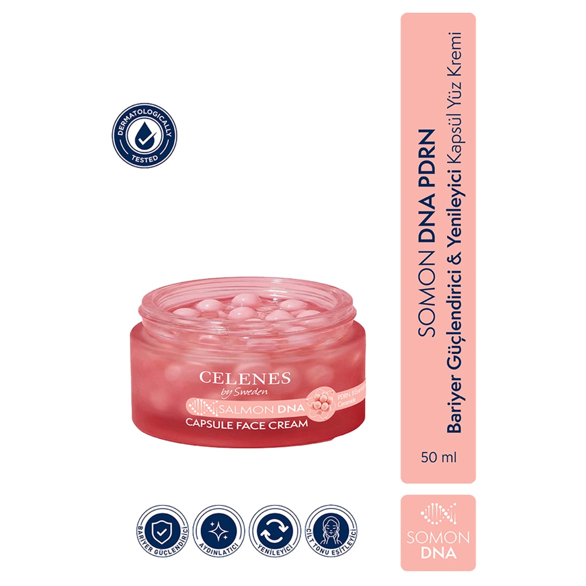 CELENES CELENES Celenes Somon DNA PDRN Bariyer Güçlendirici & Yenileyici Kapsül Yüz Kremi 50 ml 1 of 6