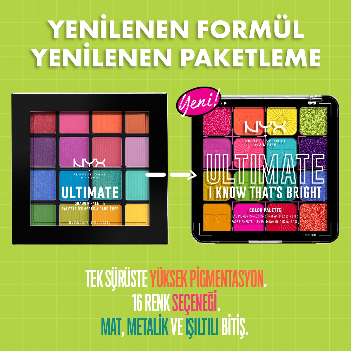  NYX NYX Nyx Professional Makeup Ultimate Shadow Palette I Know Thats Bright Göz Farı Paleti  1 of 6 