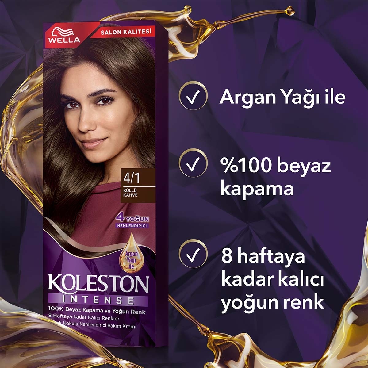  KOLESTON KOLESTON NATURALS Wella Koleston Intense Saç Boyası 4/1 Küllü Kahve  1 of 7 