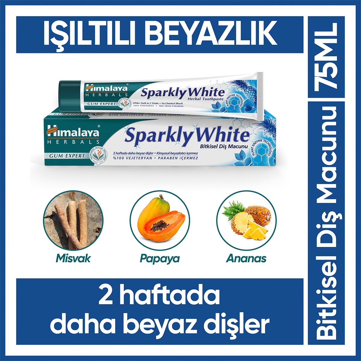  HİMALAYA HİMALAYA Himalaya Işıltılı Beyazlık Diş Macunu 75 ml  1 of 2 