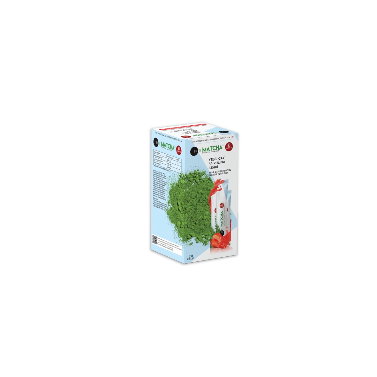 MATCHA PREMIUM JAPANESE MATCHA PREMIUM JAPANESE Matcha Premium Japanese Matcha Çayı Çilek Saşe 20 Adet 1 of 1