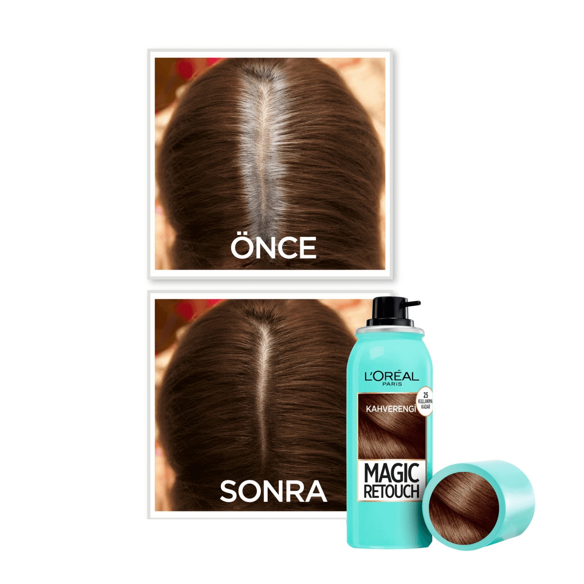 LOREAL MAGIC RETOUCH LOREAL MAGIC RETOUCH Magic Retouch Beyaz Saçlar İçin Kapatıcı Kahverengi Saç Spreyi 75 ml 1 of 4