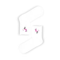 Carnaval Flamingo Desen Lastiksiz Çorap