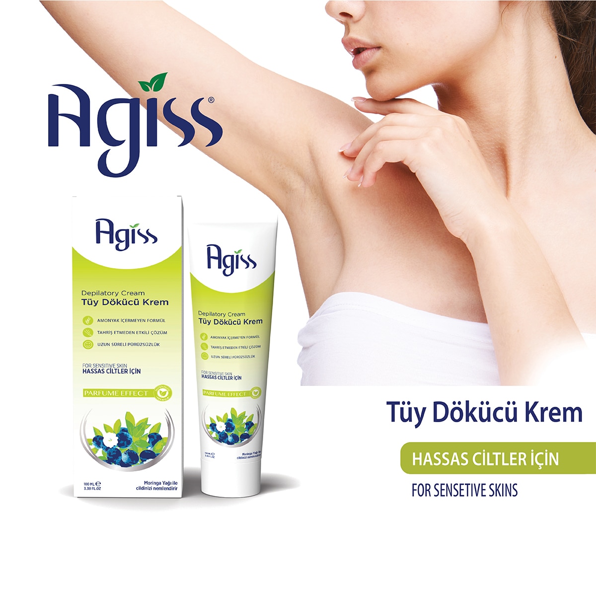  AGISS AGISS Agiss Hassas Ciltler Tüy Dökücü Krem 100 ml  1 of 3 
