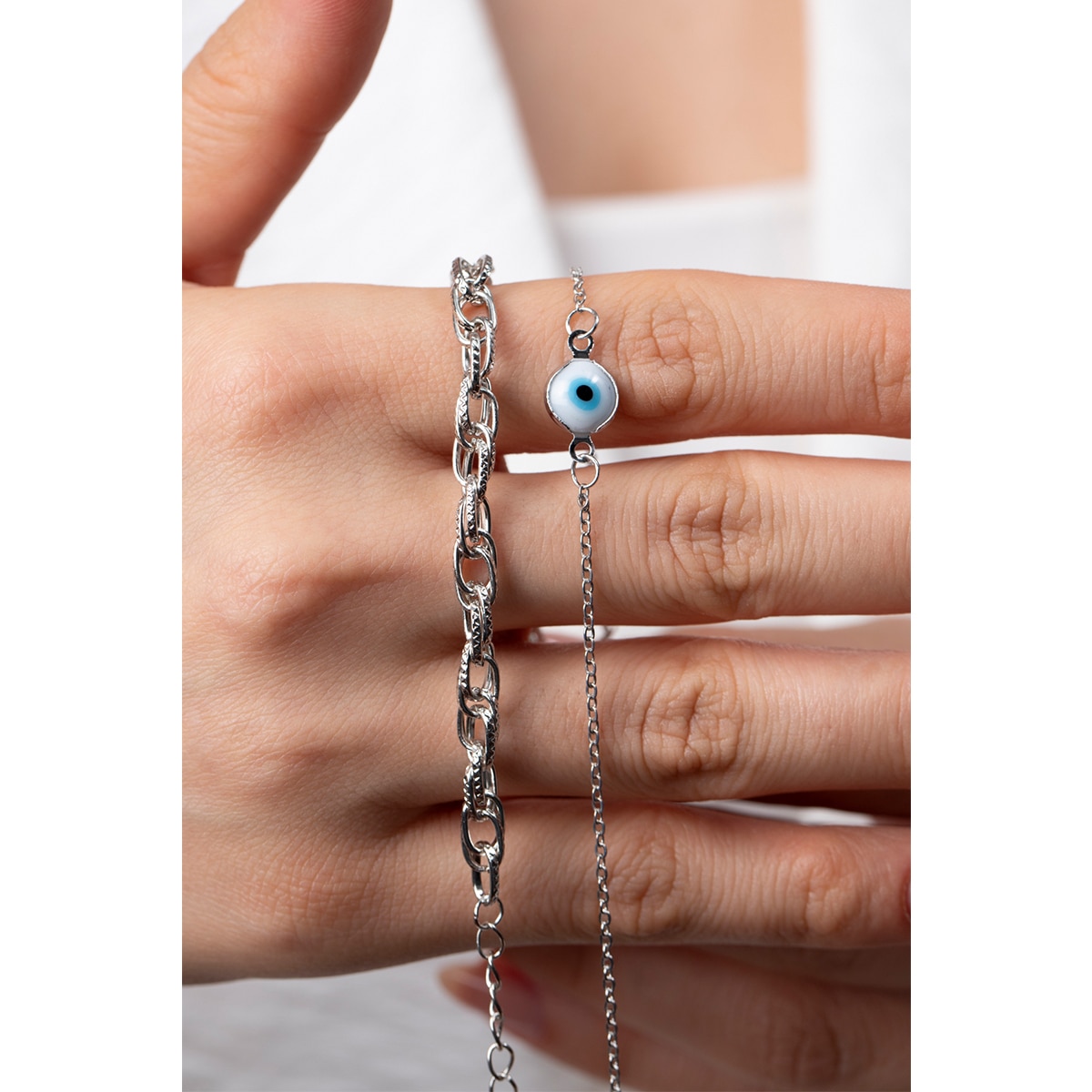  undefined VOLENIA Volenia Zincir Bileklik  Gümüş Renk 3'lü  1 of 5 