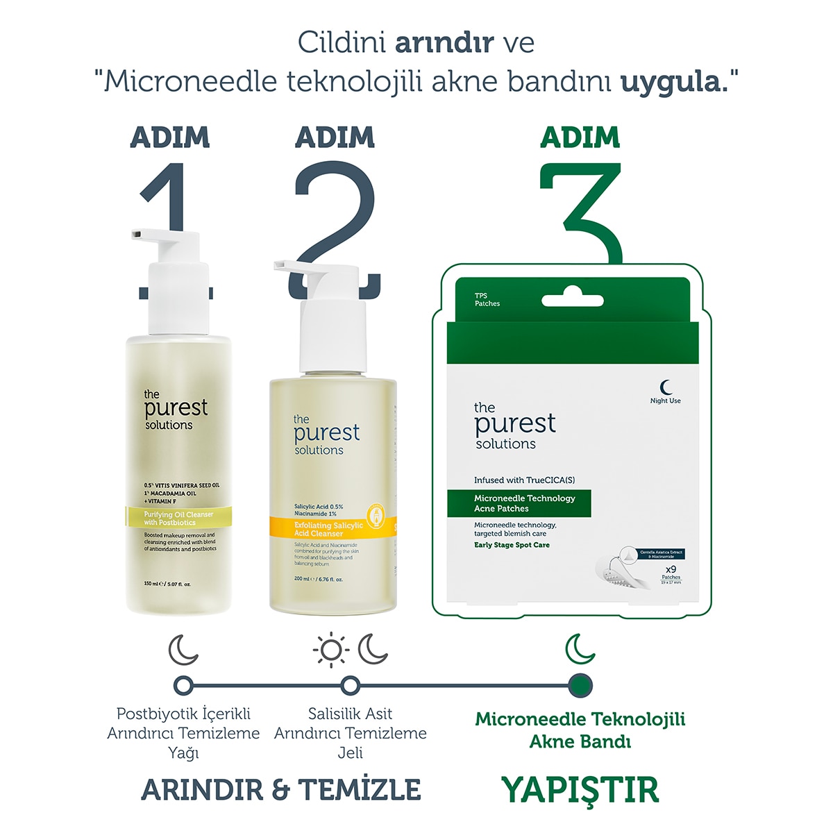  THE PUREST SOLUTIONS THE PUREST SOLUTIONS The Purest Solutions Microneedle Akne Patch 9 Adet  1 of 7 