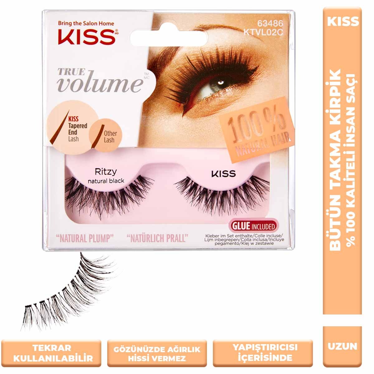 KISS KISS Kiss True Volume Eyelash Ritzy Takma Kirpik 1 of 3