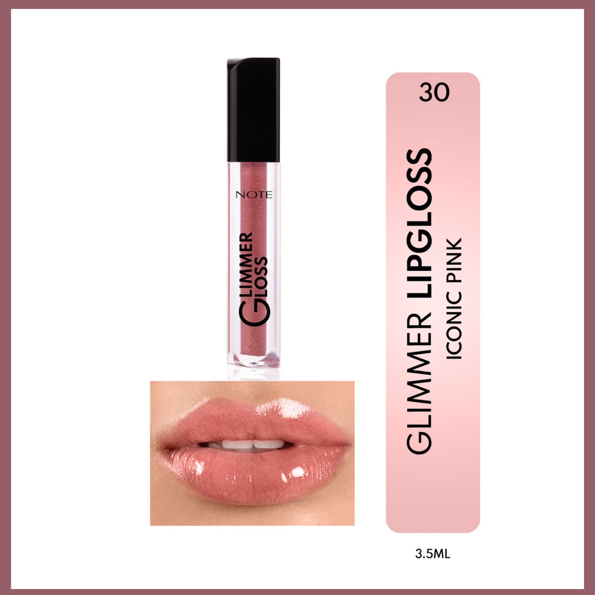  NOTE NOTE Note Glimmer Gloss 30 Iconic Pink  1 of 4 