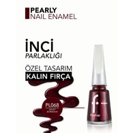  FLORMAR FLORMAR Flormar Pearly Yarı Transparan & Parlak Bitişli Sedefli Oje No:68 Velvet Bordeaux  1 of 5 