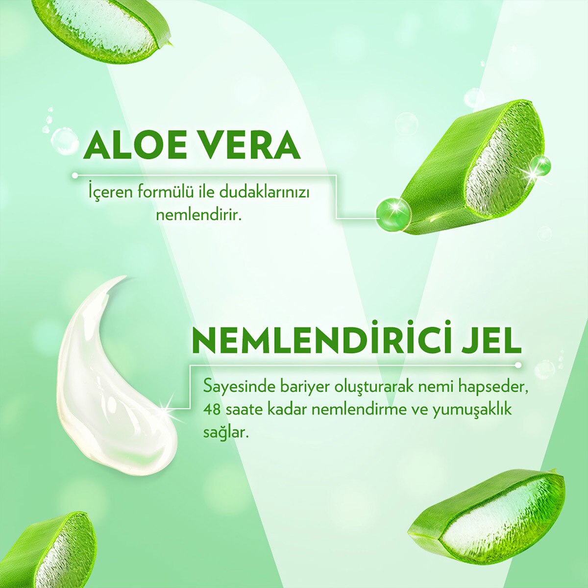  VASELINE VASELINE Vaseline Aloe Vera Dudak Bakım Kremi ve Dudak Parlatıcısı 4.8 g  1 of 9 