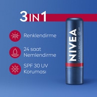 Nivea Renkli Dudak Bakım Kremi Kırmızı 4,8 g SPF30 E Vitamini Dudak ve Yanaklar İçin