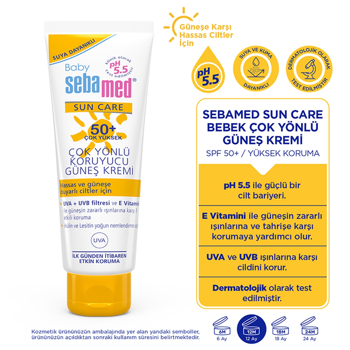  SEBAMED SEBAMED SUN Sebamed Baby SPF 50+ UVA Korumalı UVB Filtreli E Vitamini Etkili Çocuk Vücut Güneş Kremi 75 ml  1 of 4 