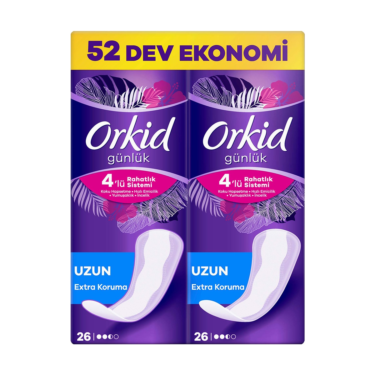 ORKID ORKID Orkid Extra Koruma Uzun Günlük Ped 52 Adet 1 of 10