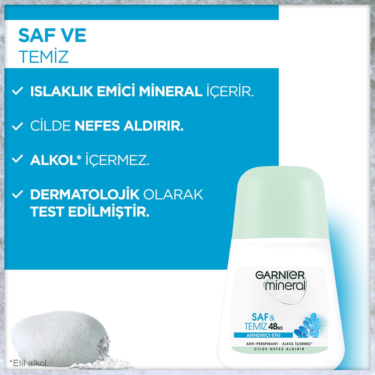  GARNIER GARNIER Garnier Mineral Saf ve Temiz Roll-On Deodorant  1 of 8 