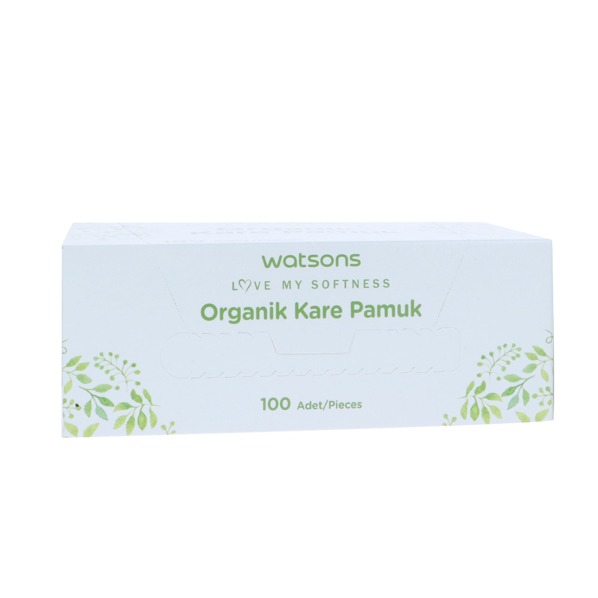 WATSONS WATSONS Watsons Organik Kare Pamuk Kutu 100 Adet 1 of 2