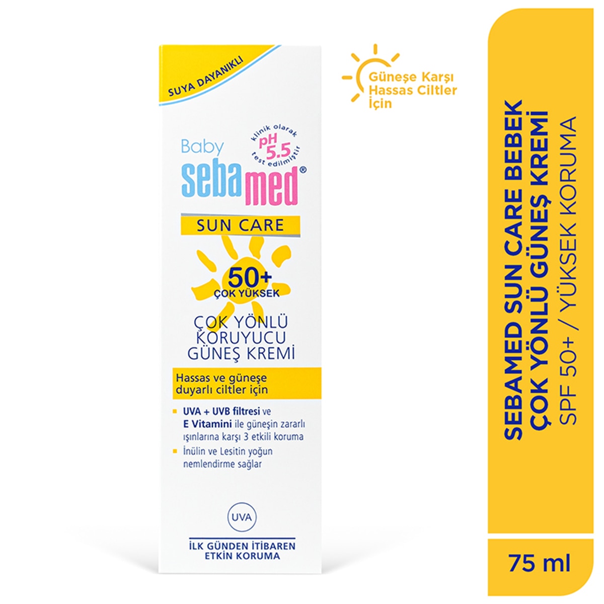  SEBAMED SEBAMED SUN Sebamed Baby SPF 50+ UVA Korumalı UVB Filtreli E Vitamini Etkili Çocuk Vücut Güneş Kremi 75 ml  1 of 4 