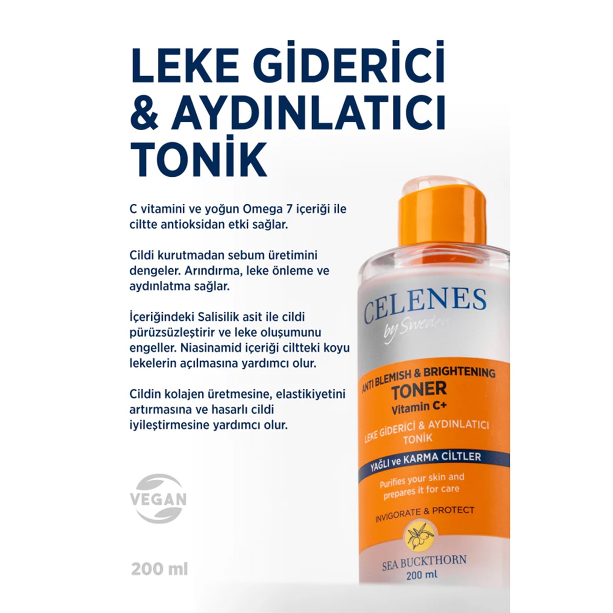  CELENES CELENES Celenes Sea Buckthorn Leke Giderici Tonik 200 ml  1 of 5 