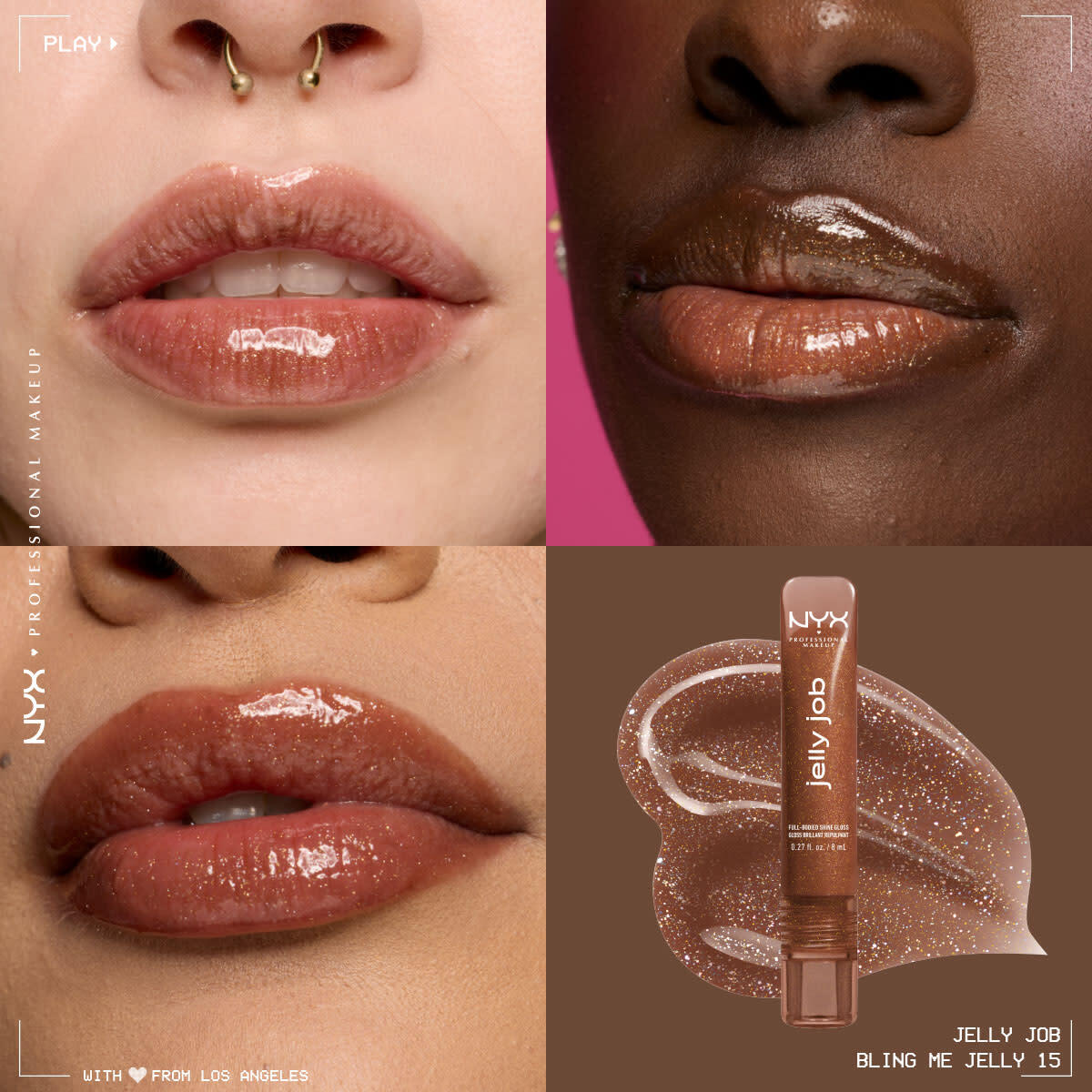  NYX NYX Nyx Professional Makeup Jelly Job Dudak Parlatıcısı Bling Me Jelly  1 of 9 