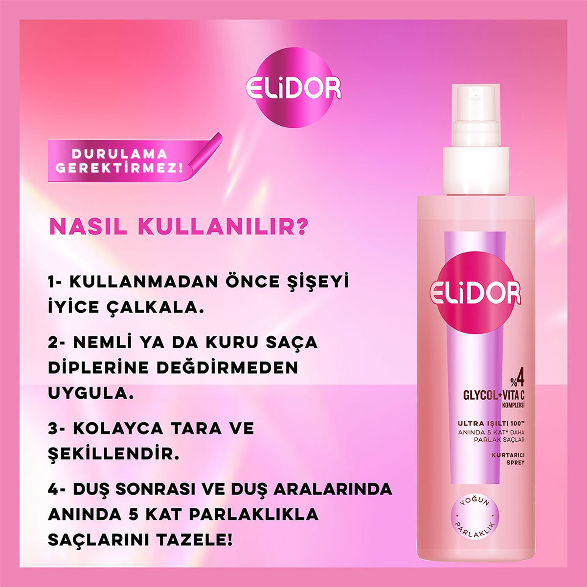  ELİDOR ELİDOR Elidor Sıvı Saç Kremi Ultra Işıltı 200 ml  1 of 10 