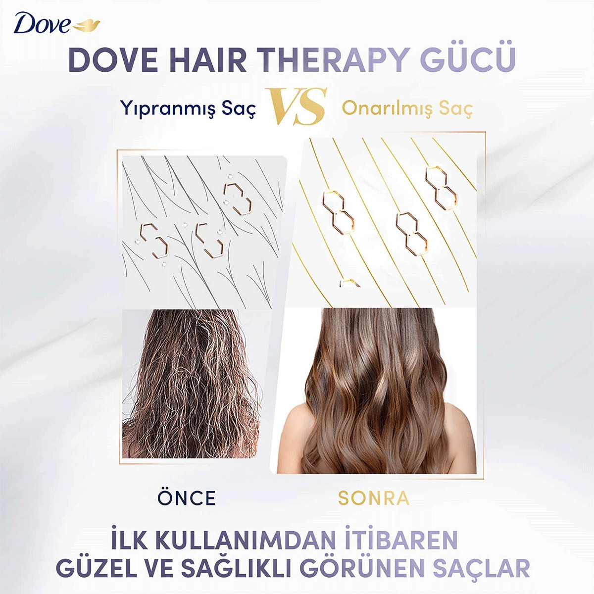 undefined DOVE EXC. Dove Hair Therapy Onarıcı Saç Bakım Şampuanı Rescue & Protect 350 ml 1 of 10