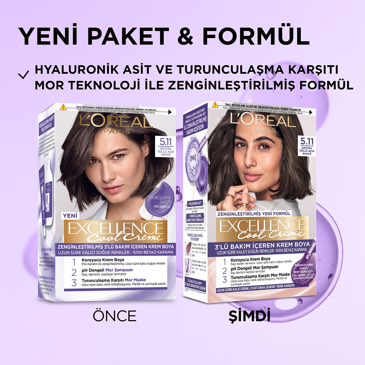  EXCELLENCE EXCELLENCE L'Oreal Paris Excellence Saç Boyası Ekstra Küllü Açık Kahve 5.11  1 of 7 