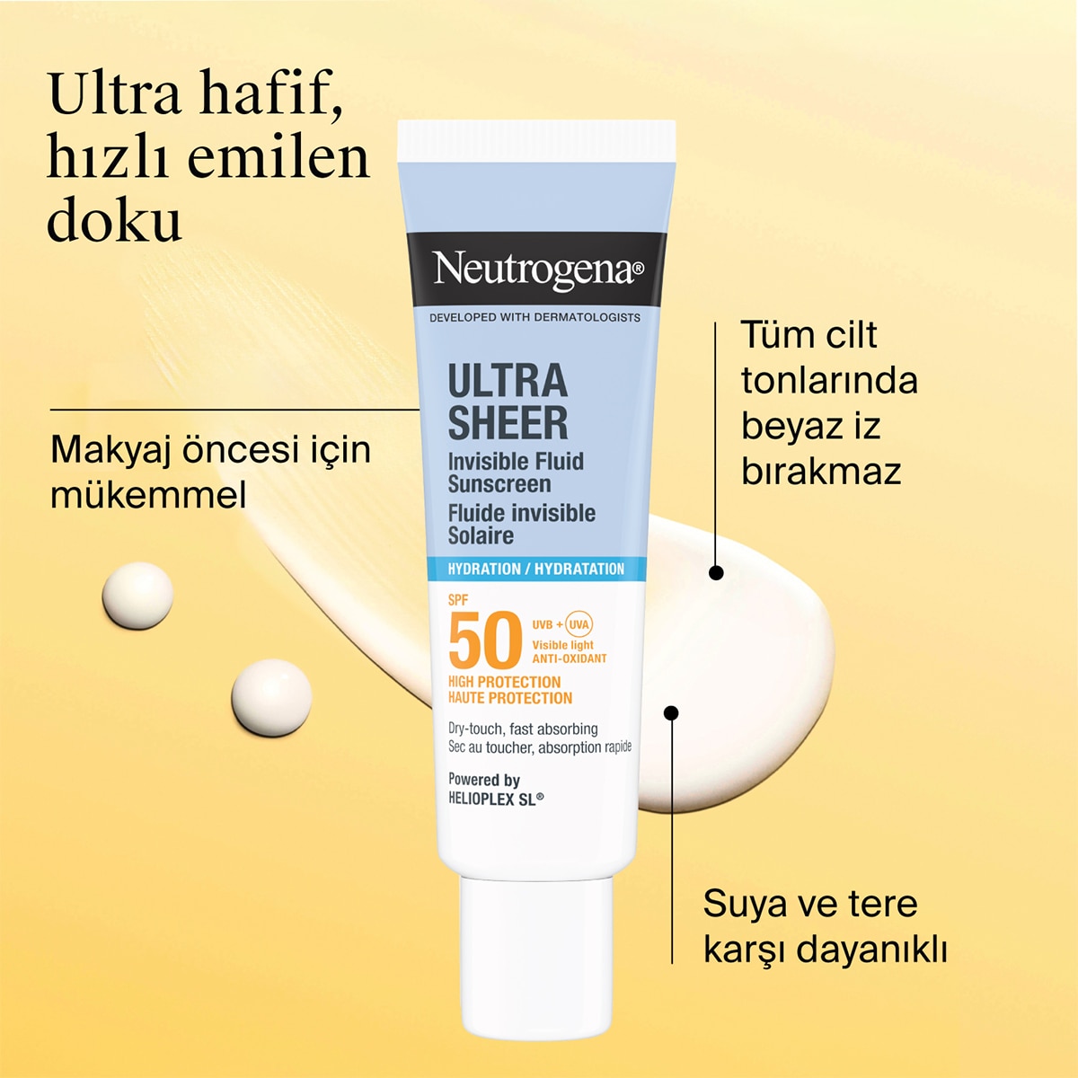  NEUTROGENA NEUTROGENA SUN Neutrogena Ultra Sheer SPF50 Nemlendirici Yüz Güneş Kremi 50 ml  1 of 11 