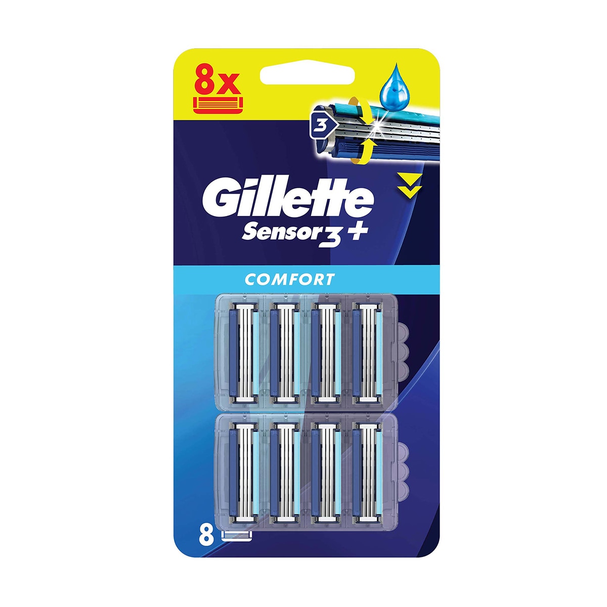  GILLETTE GILLETTE Gillette Sensor3+ Comfort 8'li Yedek Bıçak Başlığı  1 of 5 