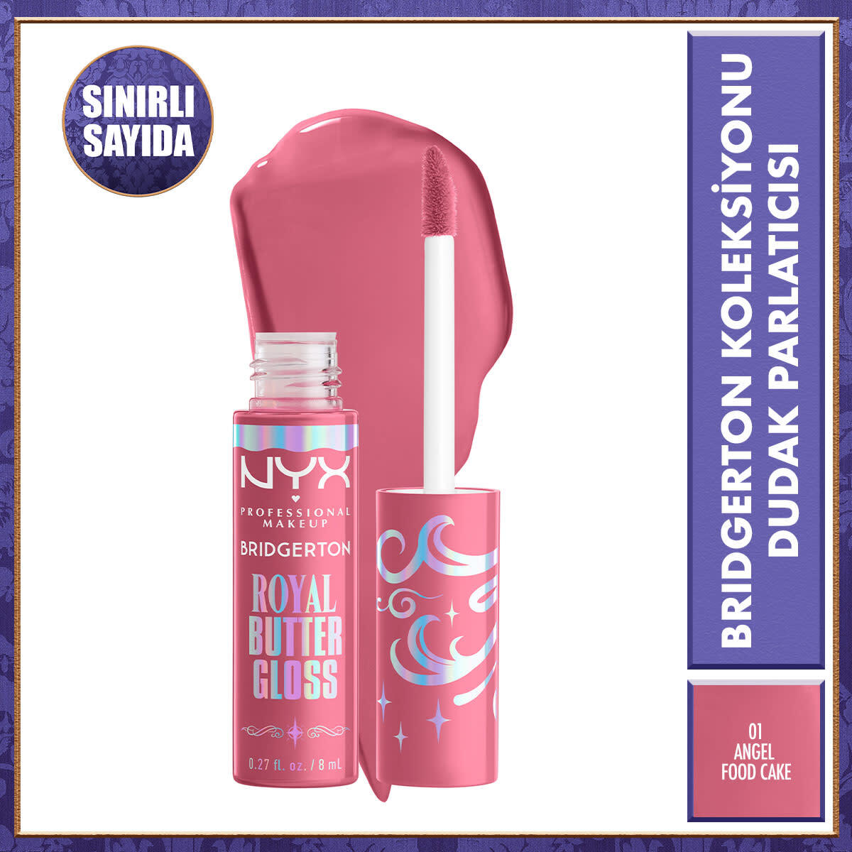  NYX NYX Nyx Professional Makeup Bridgerton Royal Dudak Parlatıcısı Angel Food Cake  1 of 1 Nyx Professional Makeup Bridgerton Royal Dudak Parlatıcısı Angel Food Cake