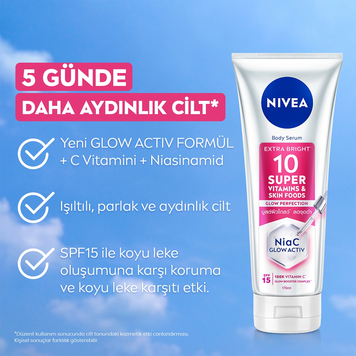 undefined NIVEA BODY Nivea SPF15 Super10 Serum Etkili Aydınlatıcı ve Nemlendirici Vücut Losyonu 170 ml 1 of 7