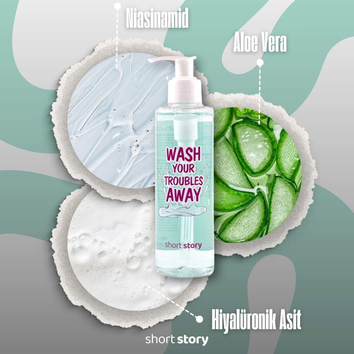 SHORT STORY SHORT STORY Short Story Wash Your Troubles Away Nazik Yüz Temizleme Jeli 200 ml 1 of 6