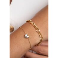 Volenia Altın Renk 2'li Kalp Ve Zincir Model Bileklik